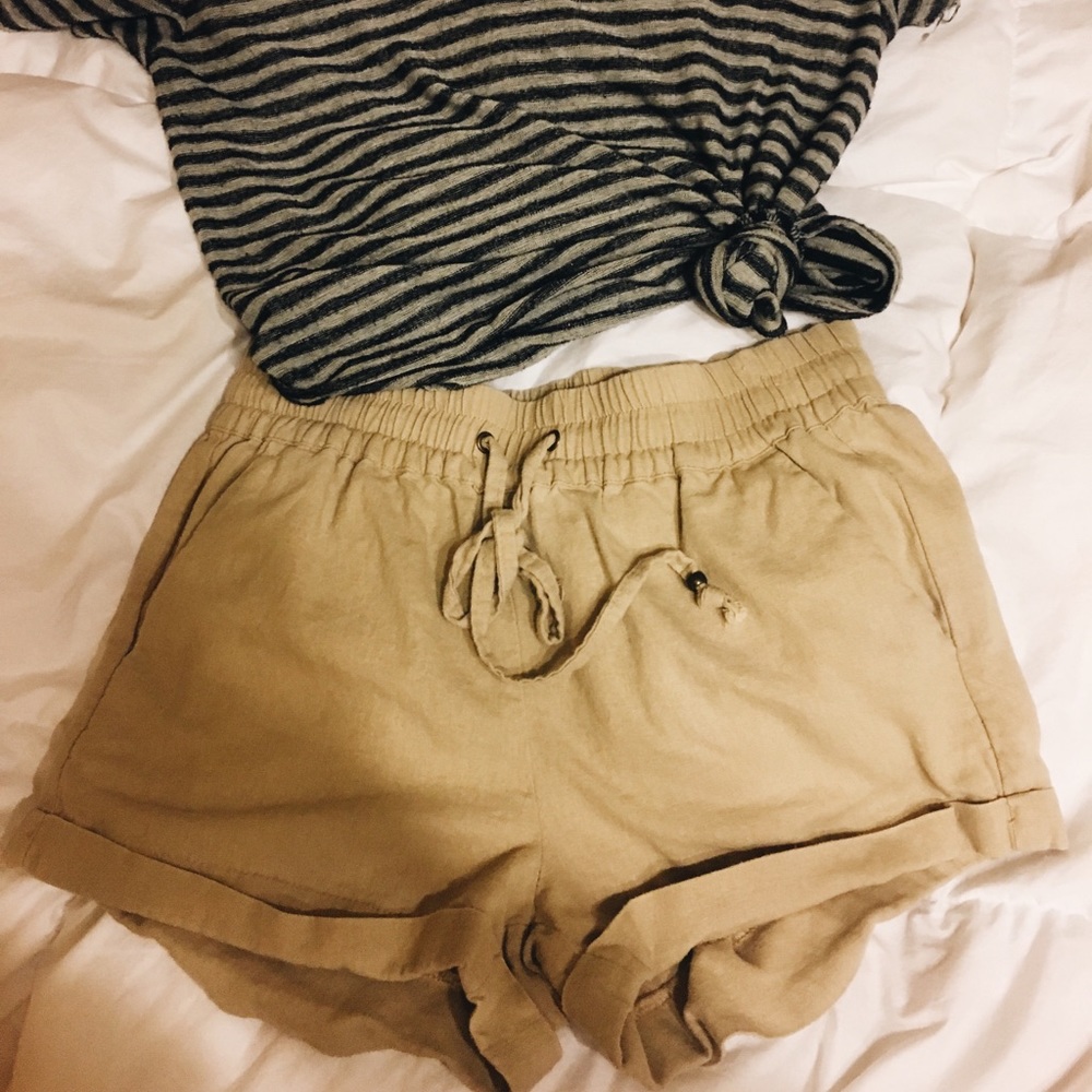 Khaki/ tan colored shorts!